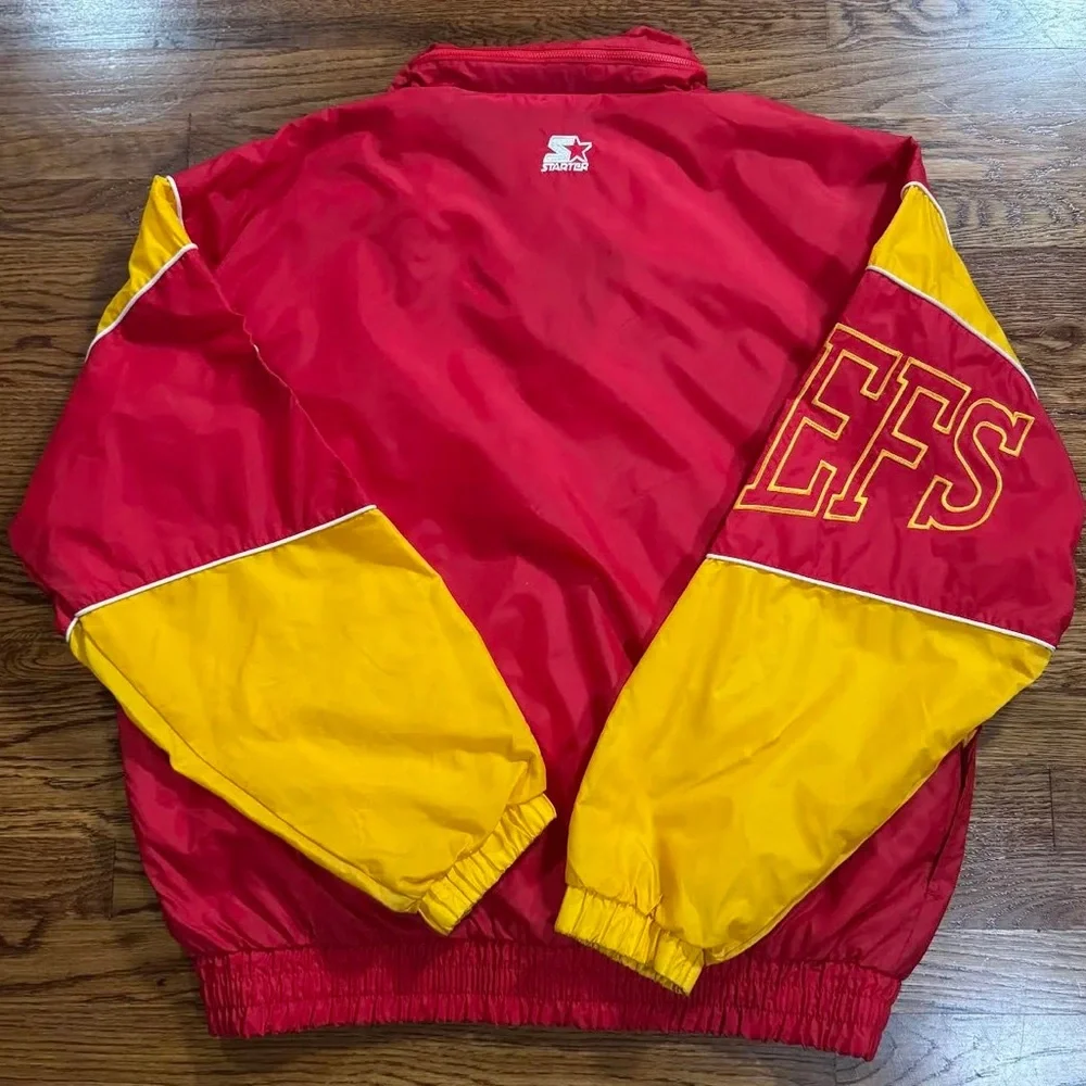 Vintage Starter Kansas City Chiefs Windbreaker (Size L - Picture 3 of 4